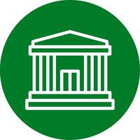 Bank Outline Circle Icon vector