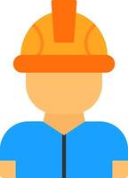 Factory Worker Flat Icon vector