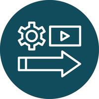 Shift Stream Outline Circle Icon vector