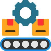 Conveyor System Flat Icon vector