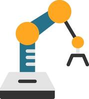 Industry Robot Arm Flat Icon vector