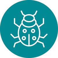 Ladybug Outline Circle Icon vector