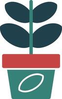 Jade Plant Glyph Multi Color Icon vector