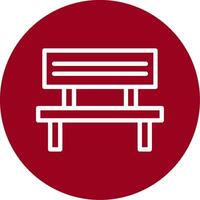 Bench Outline Circle Icon vector