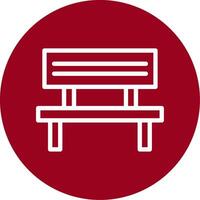 Bench Outline Circle Icon vector