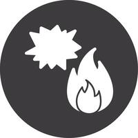 Blaze Burst Glyph Circle Icon vector