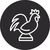 Golden Rooster Inverted Icon vector