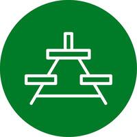 Picnic Table Outline Circle Icon vector