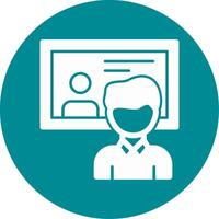 Interview Glyph Circle Icon vector