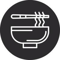 Noodle Bowl Inverted Icon vector