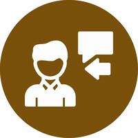 Interviewer Glyph Circle Icon vector