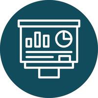 Whiteboard Outline Circle Icon vector