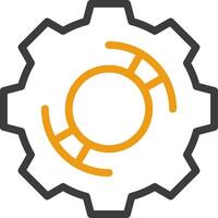 Gear Two Color Icon vector