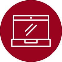 Laptop Outline Circle Icon vector