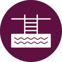 Swimming Pool Glyph Circle Icon vector
