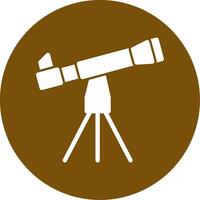 Telescope Glyph Circle Icon vector