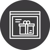 Gift Box Outline Circle Icon vector