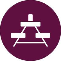 Picnic Table Glyph Circle Icon vector