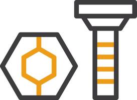 Nut and Bolt Two Color Icon vector