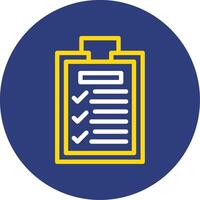 Clipboard with Checklist Dual Line Circle Icon vector