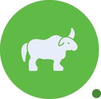 Year of the Ox Glyph Shadow Icon vector