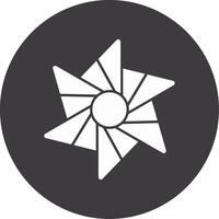 Pinwheel Glyph Circle Icon vector