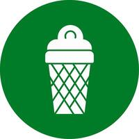 Ice Cream Cone Glyph Circle Icon vector