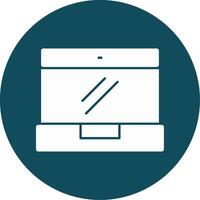 Laptop Glyph Circle Icon vector