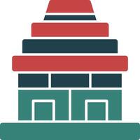 Temple Glyph Multi Color Icon vector