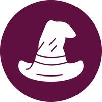 Wizard Hat Glyph Circle Icon vector