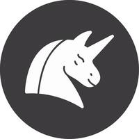 Unicorn Glyph Circle Icon vector