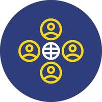 Diversity Dual Line Circle Icon vector