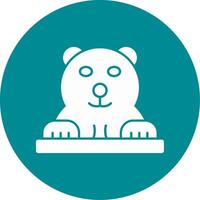 Polar Bear Glyph Circle Icon vector