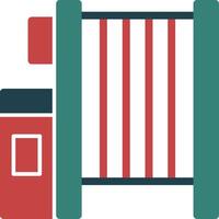 Factory Gate Glyph Multi Color Icon vector