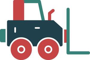 Forklift Glyph Multi Color Icon vector