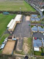 High Angle View of Arlesey Town of England UK. The Footage Was Captured During Cloudy and Rainy Day of Feb 28th, 2024 photo