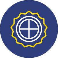 Moon Cake Dual Line Circle Icon vector