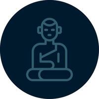 Buddha Statue Line Multi color Icon vector