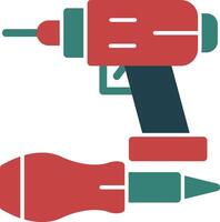 Assembly Tools Glyph Multi Color Icon vector