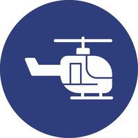 Helicopter Glyph Circle Icon vector