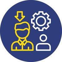 Recruitment Manager Dual Line Circle Icon vector