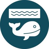 Whale Glyph Circle Icon vector