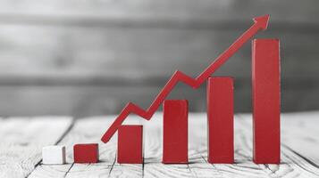 AI generated The concept of growth, development, and improvement illustrated through a graph depicting increasing profits and success over time. photo