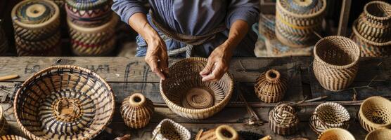 ai generado el importancia de conservación tradicional hecho a mano artesanía en un mundo cada vez más dominado por masa producción y tecnología. foto