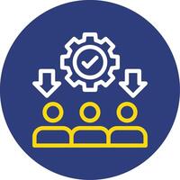 Recruitment Team Dual Line Circle Icon vector