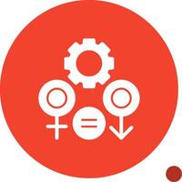 Gender Equality Glyph Shadow Icon vector