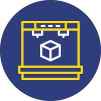 3D Printer Dual Line Circle Icon vector