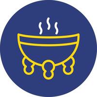 Incense Burner Dual Line Circle Icon vector