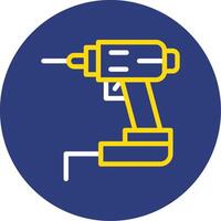 Power Drill Dual Line Circle Icon vector