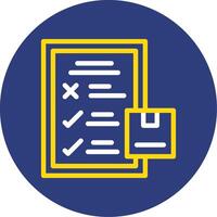 Inspection Checklist Dual Line Circle Icon vector